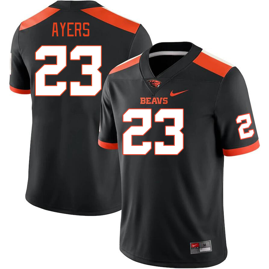 Men #23 Exodus Ayers Oregon State Beavers College Football Jerseys Stitched-Black